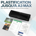 ACROPAQ Plastifieuse A3- Bouton Anti Bourrage  Chaud et Froid- Machine à Plastifier  Laminator A3