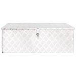 vidaXL Boîte de rangement Argenté 90x47x33 5 cm Aluminium