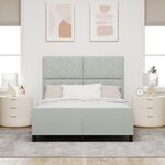 vidaXL Cadre de Lit Gris Clair 140x190 cm Velours