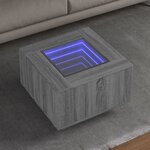 vidaXL Table basse avec LED sonoma gris 60x60x40 cm bois d'ingénierie