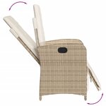 vidaXL Ensemble à manger de jardin et coussins 7 Pièces beige poly rotin