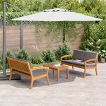 vidaXL Ensemble Bistro de 3 Pièces avec Coussins - Bois d'Acacia Massif