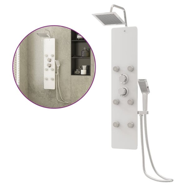 vidaXL Panneau de douche Verre 25x47 5x130 cm Blanc