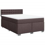 vidaXL Sommier à lattes de lit avec matelas Marron foncé 140x200 cm