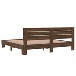 vidaXL Cadre de lit chêne marron 200x200 cm bois d'ingénierie et métal