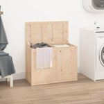 vidaXL Boîte à linge 88 5x44x66 cm Bois massif de pin