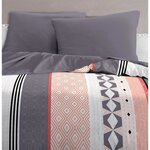 Parure de couette microfibre - 1 housse de couette 220 x 240 cm + 2 taies d'oreiller 63 x 63 cm - Bleu