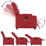 vidaXL Fauteuil de massage inclinable électrique rouge similicuir