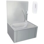 vidaXL Lavabo de lavage avec robinet et distributeur de savon Inox