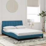 vidaXL Cadre de lit sans matelas bleu 120x200 cm velours