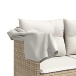 vidaXL Chaise longue avec auvent et coussins beige résine tressée