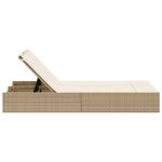 vidaXL Chaise longue double avec coussins beige résine tressée