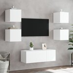 vidaXL Meuble TV mural avec lumières LED blanc 30 5x35x30 cm