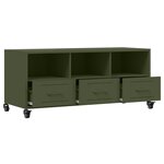 vidaXL Meuble TV vert olive 100 5x39x43 5 cm acier laminé à froid