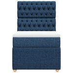 vidaXL Sommier à lattes de lit avec matelas Bleu 90x190 cm Tissu