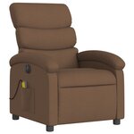 vidaXL Fauteuil inclinable de massage électrique marron tissu