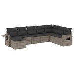 vidaXL Salon de jardin 8 Pièces avec coussins gris résine tressée