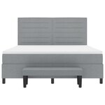 vidaXL Lit ressort avec matelas et banc gris clair 180x200 cm en tissu
