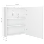 vidaXL Armoire de salle de bain à miroir LED blanc brillant 50x14x60cm