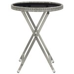 vidaXL Ensemble de bistro jardin 5Pièces Résine tressée verre trempé Gris