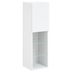 vidaXL Meuble TV avec lumières LED blanc 30 5x30x102 cm