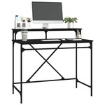 vidaXL Bureau noir 100x50x90 cm bois d'ingénierie et fer