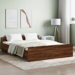 vidaXL Cadre de lit tête de lit et pied de lit chêne marron 140x200 cm