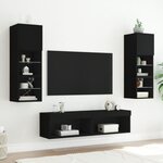 vidaXL Meuble TV avec lumières LED noir 60x30x30 cm