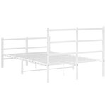 vidaXL Cadre de lit métal sans matelas et pied de lit blanc 120x200 cm