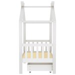 vidaXL Cadre de lit enfant avec tiroir blanc pin massif 70x140 cm