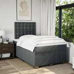 vidaXL Sommier à lattes de lit avec matelas Gris foncé 120x200cm Tissu