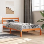 vidaXL Cadre de lit sans matelas cire marron 90x190 cm bois pin massif