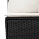 vidaXL Salon de jardin 5 Pièces avec coussins noir résine tressée