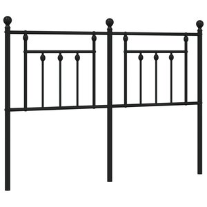 vidaXL Tête de lit métal noir 140 cm