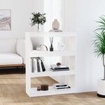 vidaXL Bibliothèque/Séparateur de pièce Blanc 80x30x103 5cm Pin massif