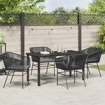 vidaXL Ensemble de salle à manger de jardin 5 pièces avec coussins en poly rattan noir