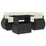vidaXL Salon de jardin 5 Pièces avec coussins noir résine tressée