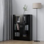 vidaXL Armoire à vitrine Noir 82 5x30 5x115 cm Bois d'ingénierie