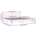 vidaXL Cadre de lit sans matelas chêne fumé 200x200 cm