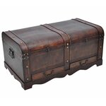 Vidaxl coffre de rangement bois marron 90 x 51 x 42 cm