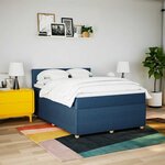vidaXL Sommier à lattes de lit avec matelas Bleu 160x200 cm Tissu