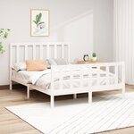 vidaXL Cadre de lit sans matelas blanc 140x200 cm bois de pin massif