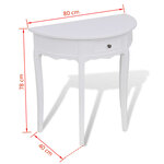 vidaXL Table console avec tiroir Demi-ronde Blanc
