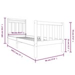 vidaXL Cadre de lit sans matelas blanc bois massif