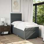 vidaXL Sommier à lattes de lit et matelas Gris foncé 90x190 cm Tissu