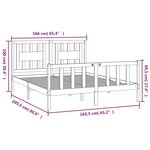 vidaXL Cadre de lit sans matelas blanc bois de pin massif 160x200 cm