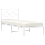 vidaXL Cadre de lit métal sans matelas avec tête de lit blanc 80x200cm