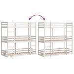 vidaXL Lit superposé triple blanc 90x190 cm bois de pin massif