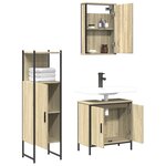 vidaXL Ensemble de meubles de salle de bain 3 Pièces chêne sonoma