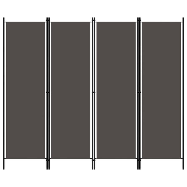 vidaXL Cloison de séparation 4 panneaux Anthracite 200x180 cm